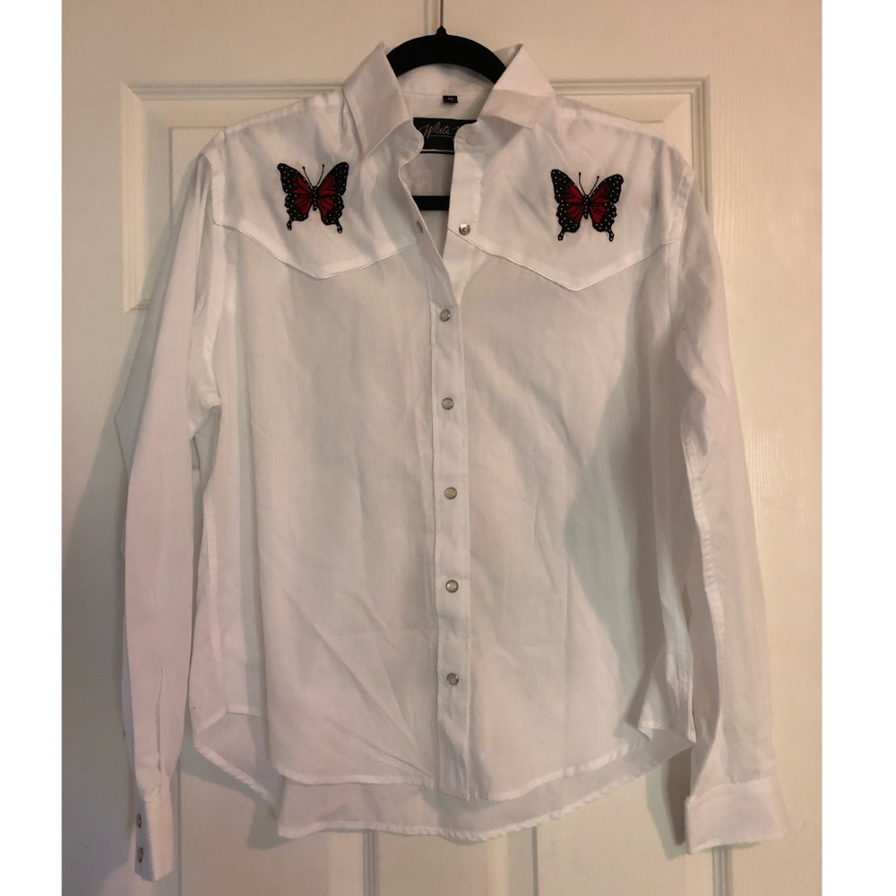 Embroidered Western Shirt- White Horse Apparel